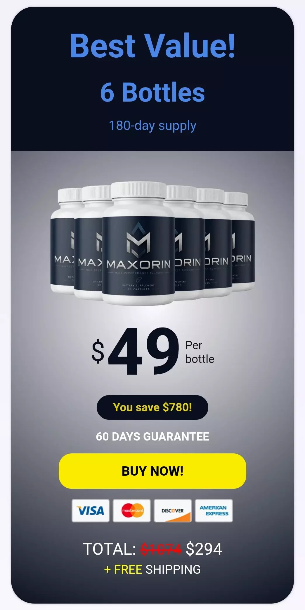 Maxorin™ 6 bottles pricing